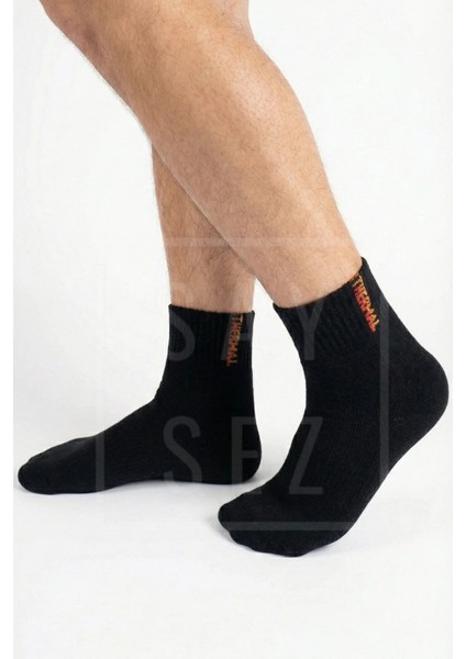 3 Çift Termal Erkek Kışlık Patik Yarım Konç Havlu Kalın Çorap Dikişsiz Siyah Renk Premium Pamuk fiyatları