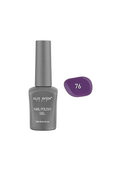 Alix Avien Mor Kalıcı Oje 76-Yoğun Renk Veren Oje 12 Ml-Nail Uv Gel Polish 76