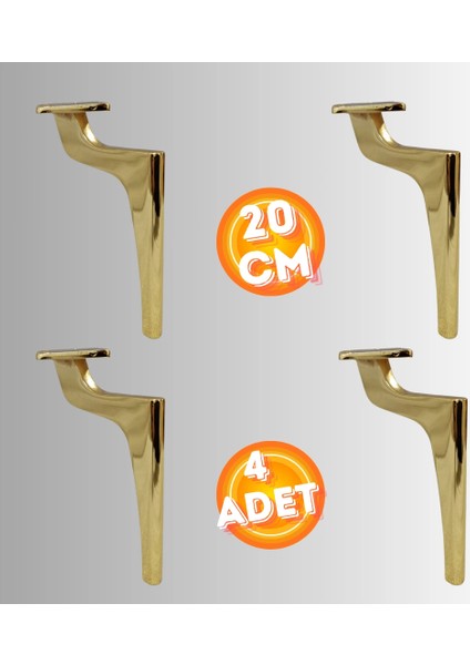 20 cm Metal Zirve Ayak Koltuk Ayağı Mobilya Ayağı Ünite Ayağı Konsol Ayağı Puf Berjer Ayağı ( 4 Adet )