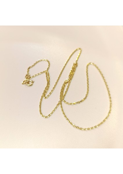 45CM 1.3mm Ince Forse Zincir 14 Ayar Altın fırsatları