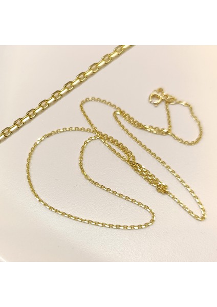 45CM 1.3mm Ince Forse Zincir 14 Ayar Altın indirimleri