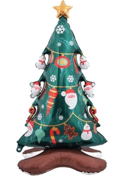 Yeşil Çam Ağacı ve Kardan Adam Desenli Yılbaşı Folyo Balon Süsü indirimleri