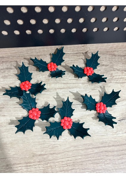 Yılbaşı Dekoratif Kokina Ökse Otu Bitkisi 6'lı Set 6x3 cm Yeşil