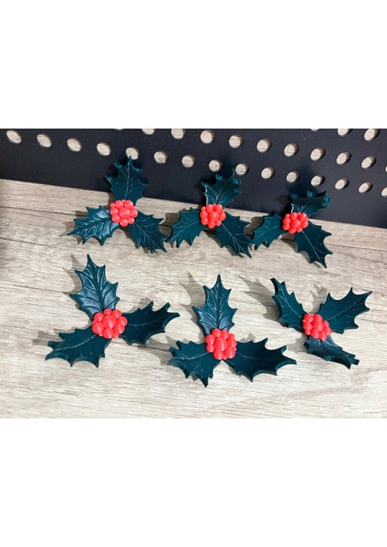 Yılbaşı Dekoratif Kokina Ökse Otu Bitkisi 6'lı Set 6x3 cm Yeşil modelleri