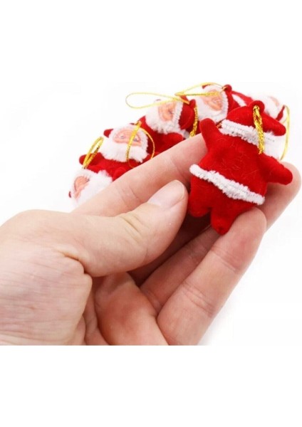Kırmızı Noel Baba Ağaç Süsü, 12'li, Yılbaşı Dekorasyonu, Sevimli ve Şık Süsler fırsatları
