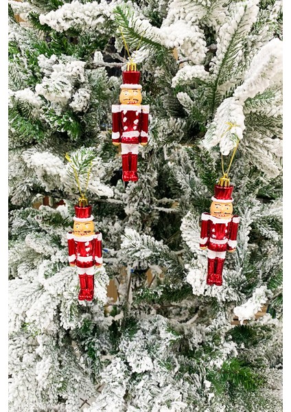 Yılbaşı Ağaç Süsü 3'lü Simli Kurşun Asker Fındıkkıran 13 cm Kırmızı fiyatları