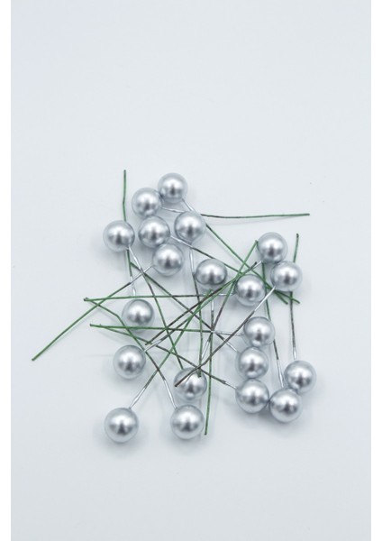 Yapay Telli Çiçekler, 20'li Paket, 7 Cm, Gümüş Renk, Dekoratif ve Zarif Tasarım