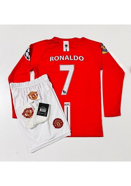 Cristiano Ronaldo Uzun Kol Çocuk Forması 4'lü Set (Armalı) modelleri