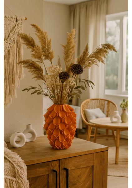 Zambak Desenli 3D Vazo | Modern Organik Form | Pla ile Özel Tasarım (Çiçekler Dahil Değildir) fırsatları