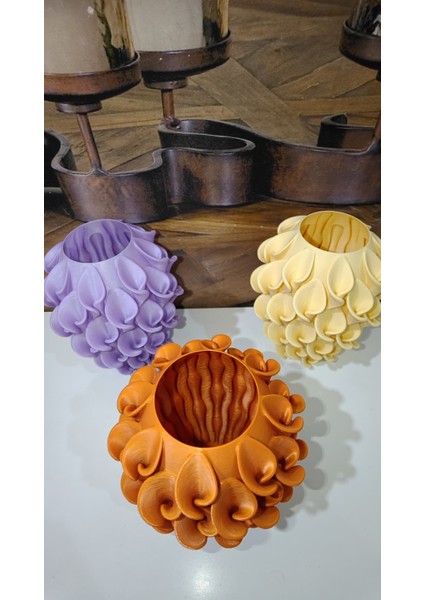 Zambak Desenli 3D Vazo | Modern Organik Form | Pla ile Özel Tasarım (Çiçekler Dahil Değildir) modelleri