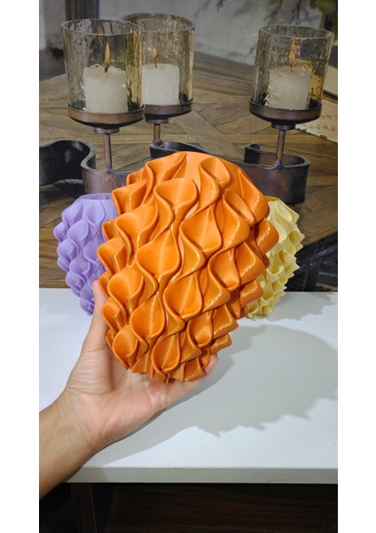 Zambak Desenli 3D Vazo | Modern Organik Form | Pla ile Özel Tasarım (Çiçekler Dahil Değildir) fiyatları