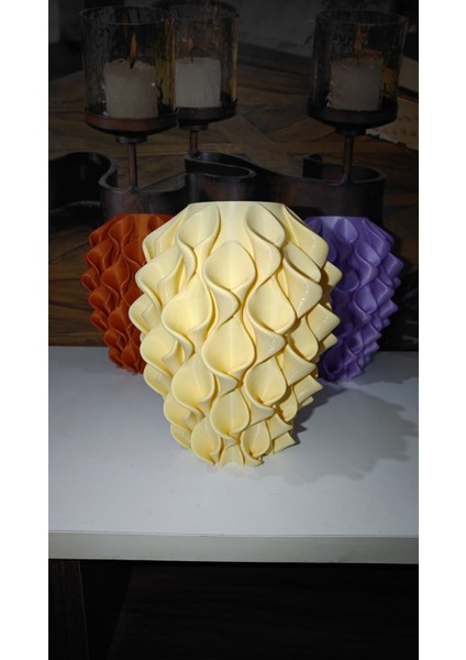 Zambak Desenli 3D Vazo | Modern Organik Form | Pla ile Özel Tasarım (Çiçekler Dahil Değildir) fiyatları