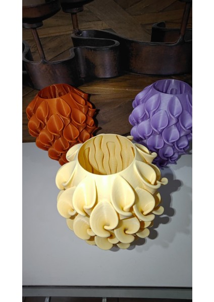 Zambak Desenli 3D Vazo | Modern Organik Form | Pla ile Özel Tasarım (Çiçekler Dahil Değildir) modelleri