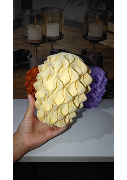 Zambak Desenli 3D Vazo | Modern Organik Form | Pla ile Özel Tasarım (Çiçekler Dahil Değildir) fırsatları