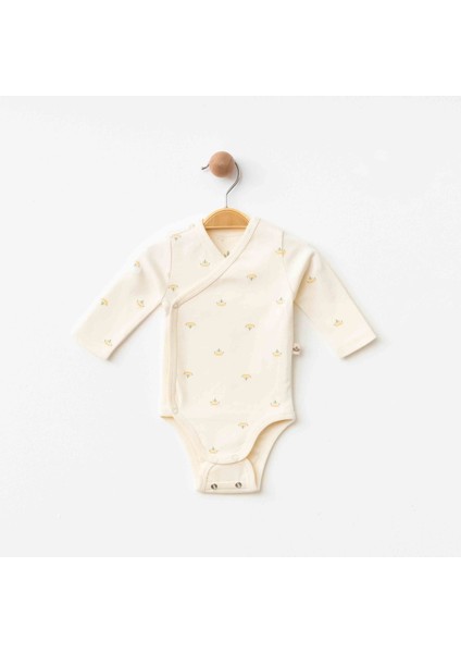 Kruvaze Organik Bebek Body – Krem