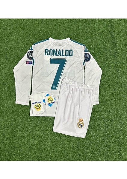 Cristiano Ronaldo Kiev Uzun Kol Çocuk Forması 4'lü Set (Armalı)