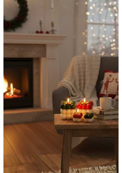 El Yapımı Kokinalı 4’lü Yılbaşı Mum Seti – Okyanus Kokulu, Büyük & Küçük Buble Mumlar indirimleri