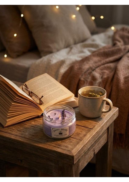 Lavanta Kokulu Aromaterapi Mum %100 Doğal Soya Wax, Ahşap Fitilli, El Yapımı Dekoratif Mum modelleri