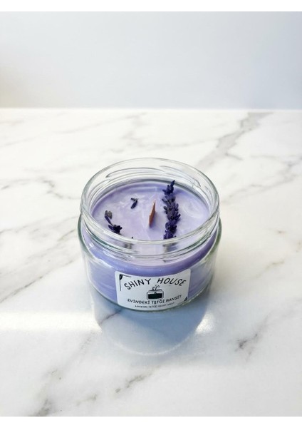 Lavanta Kokulu Aromaterapi Mum %100 Doğal Soya Wax, Ahşap Fitilli, El Yapımı Dekoratif Mum indirimleri