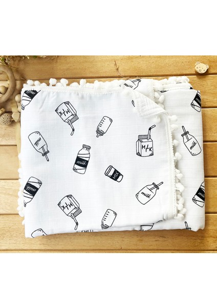 Milk Desenli Çift Katlı Müslin ve Waffle Kumaş Alt Açma , Yastık ve Battaniye 3’lü Set 40×70 Tek Ebat fırsatları