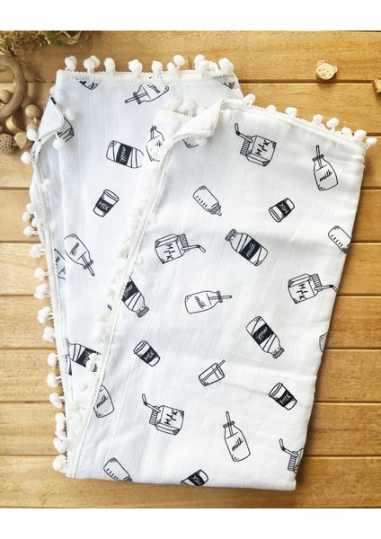 Milk Desenli Çift Katlı Müslin ve Waffle Kumaş Alt Açma , Yastık ve Battaniye 3’lü Set 40×70 Tek Ebat indirimleri