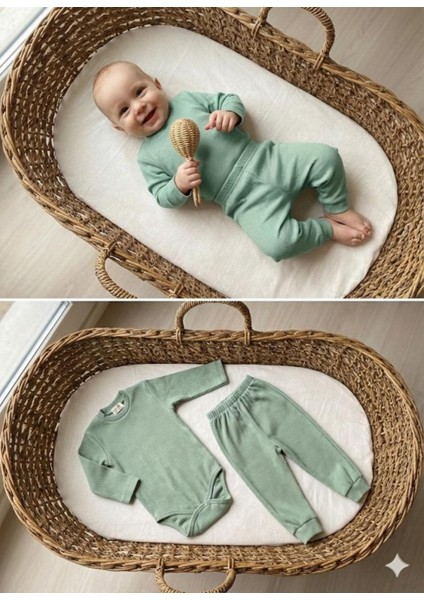 3'lü %100 Pamuklu Uzun Kol Bebek Body Pantolon Takım indirimleri