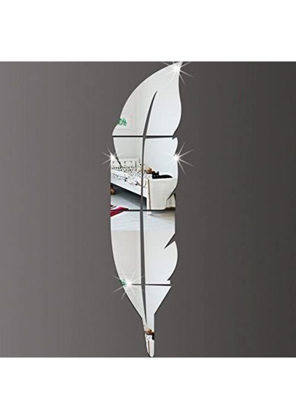 As Tasarım Kuştüyü Model Ahşap ve Pleksi Duvar Süs Dekorasyon Tablo 100X40 cm Gümüş Renk