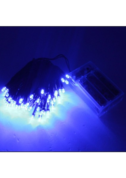 Pilli ve Animasyonlu 50 LED Mavi Işık Şeridi, 5 Metre Uzunluk, Beyaz Renk. modelleri