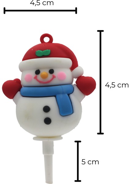 Yılbaşı Kardan Adam Anahtarlık Seti, Renkli Dekoratif Silikon Süsler