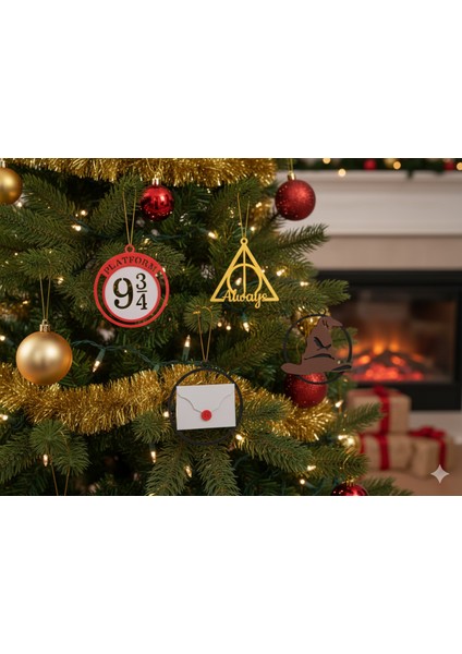 Renkli 3D Baskı Büyülü Yılbaşı Süsü Seti, Dekoratif Figürler, Eğlenceli ve Şık Tasarım