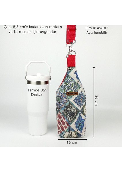 Geleneksel Çini Desenli U Model El Yapımı Termos ve Matara Kılıfı fiyatları