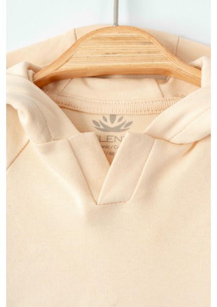 Kapüşonlu Organik Bebek Takımı – Bej modelleri