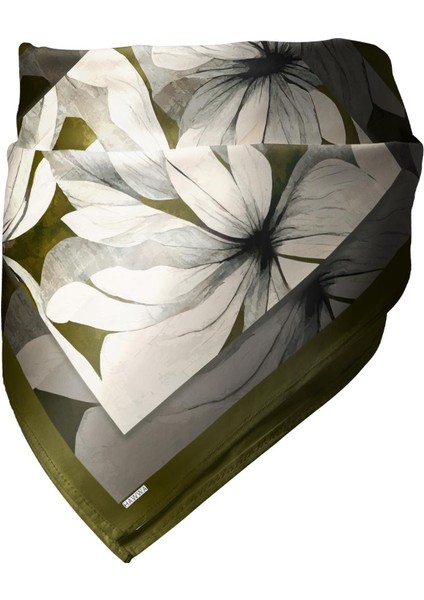 Bej Çiçek Desenli Bandana Fular modelleri