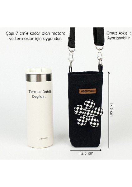 El Yapımı 0,5 Litrelik Matara Termos Kılıfı Pofuduk Damalı Çiçekli fiyatları