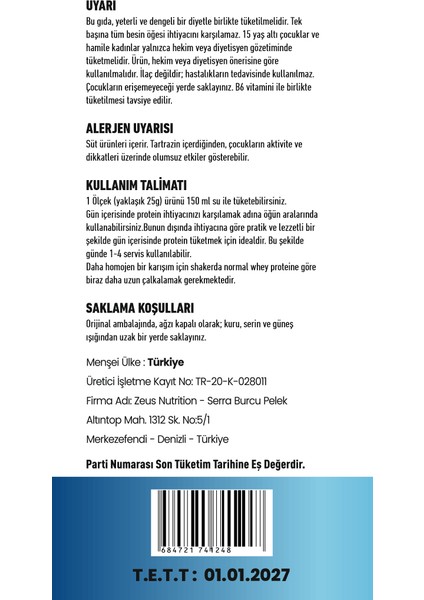 Clear Whey Zeus Nutrition 400GR-KINDER-ÇIKOLATA-SHAKER fiyatları