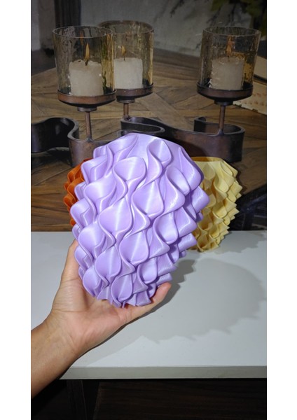 Zambak Desenli 3D Vazo | Modern Organik Form | Pla ile Özel Tasarım (Çiçekler Dahil Değildir) fiyatları