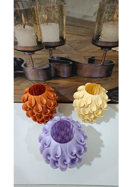 Zambak Desenli 3D Vazo | Modern Organik Form | Pla ile Özel Tasarım (Çiçekler Dahil Değildir) modelleri