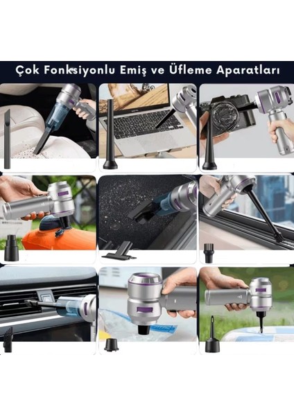 ® 9 Farklı Uçlu Kablosuz Şarjlı Araç Içi Süpürge - Wireless Destekli, Güçlü Emiş, Taşınabilir Pratik Araç Temizleyici fırsatları