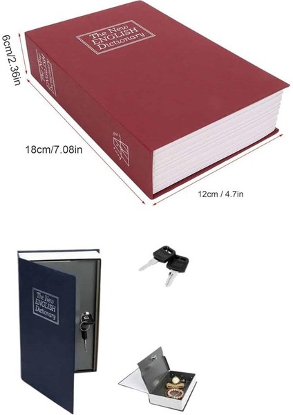 Gizli Kasa Kilitli Sözlük Görünümlü 18CM Gizli Kasa Büyük Boy Anahtarlı - EG001S-4RAWQ8 modelleri