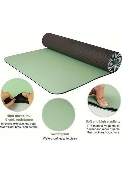 Kaymaz Dokulu Kalın Yoga ve Pilates Matı - Taşıma Askılı Egzersiz ve Fitness Minderi (Diz ve Dirsek Dostu) fiyatları