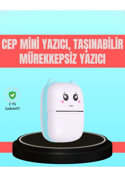 Bluetooth Bağlantılı Mini Termal Yazıcı Öğrenci ve Ofis Için - EG001S-4R34R4