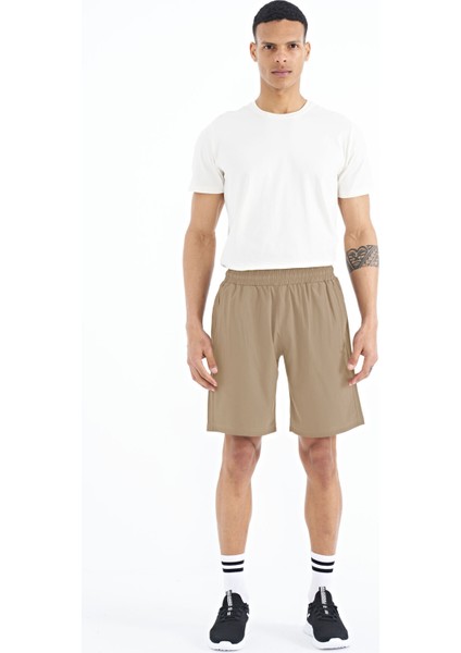 Bej Yan Cep Detaylı Lastikli Erkek Şort - 81238
