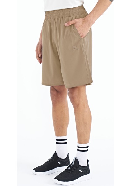 Bej Yan Cep Detaylı Lastikli Erkek Şort - 81238