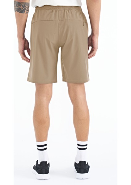 Bej Yan Cep Detaylı Lastikli Erkek Şort - 81238
