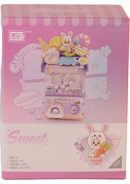 LZ1679 Loz Sevimli Gashapon Makineleri Mor Block Oyuncak 428 Prç