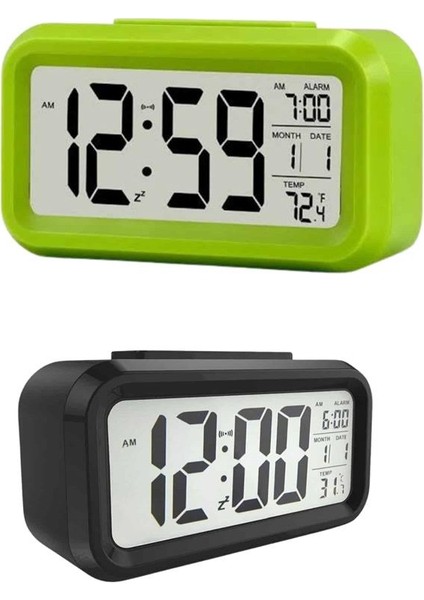 Dijital Masa Saati Termometre Takvim LED Ekran Pilli Ev Ofis Masası - EG001S-4RAK66