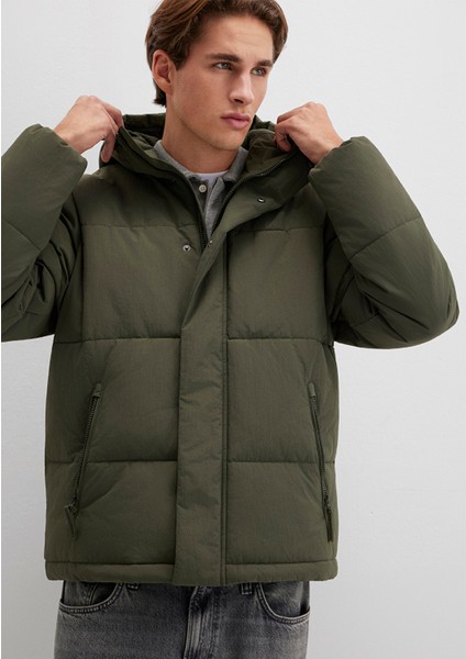 Kapüşonlu Haki Ceket 0110683-80714 modelleri