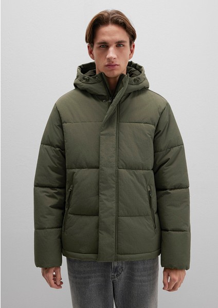 Kapüşonlu Haki Ceket 0110683-80714 fırsatları