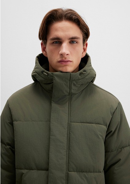 Kapüşonlu Haki Ceket 0110683-80714