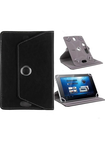 Dark Evopad M1040 10.1 (3g) - 10.1" Uyumlu Üniversal Standlı Kapaklı Tablet Kılıfı+Nano Ekran Koruyucu